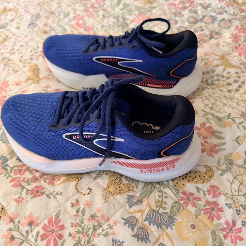 Brooks Glycerin GTS 21 Women's Size 8 B Blue Running Athletic Gym Sneakers Shoes